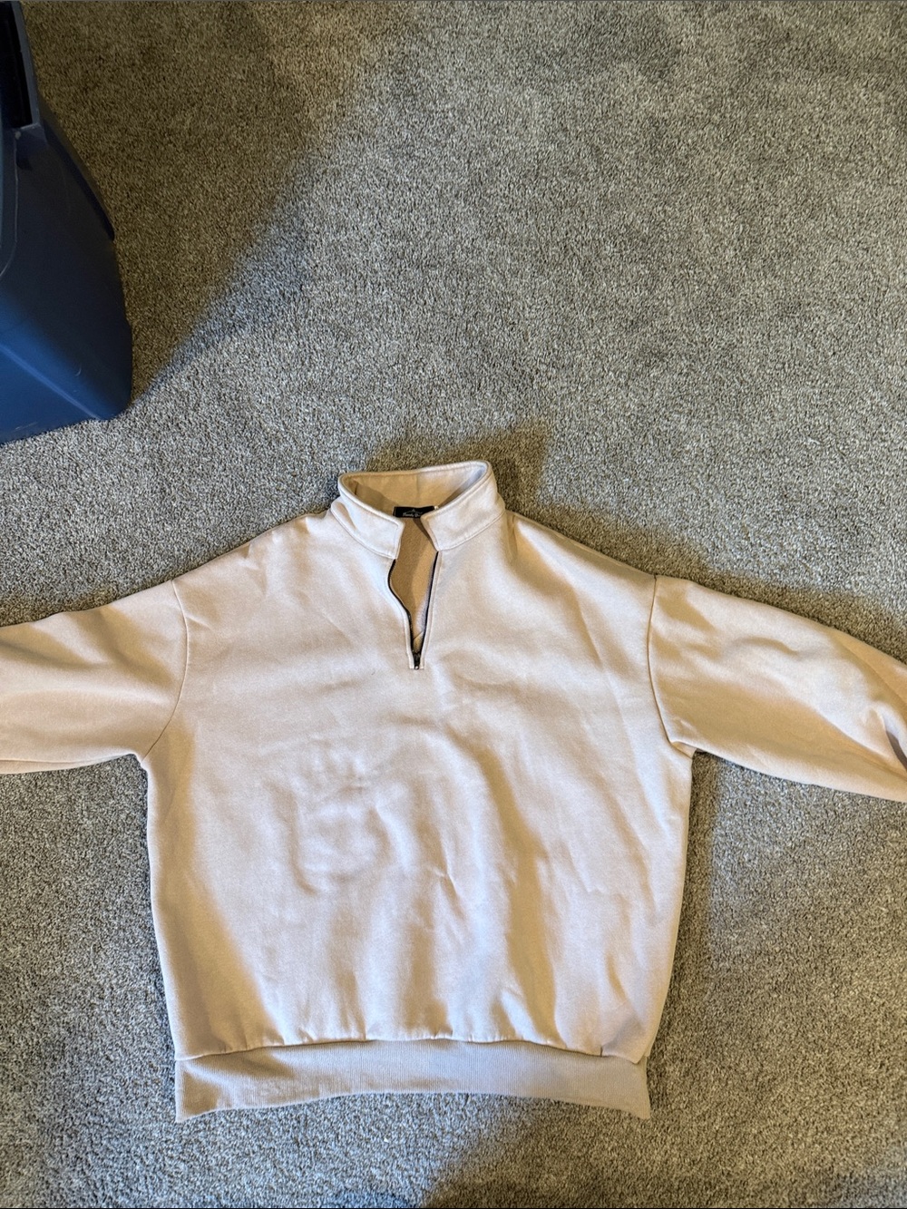 Women’s  Quarter-Zip Pullover Sweatshirt - Light Beige